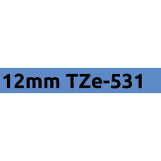 TZe-531 12mm Black on blue