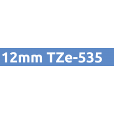 TZe-535 12mm White on blue