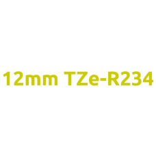 TZe-R234 12mm Gold on white ribbon