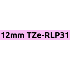 TZe-RLP31 12mm Black on light pink ribbon