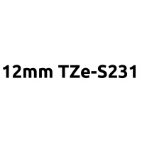 TZe-S231 12mm Black on white strong adhesive